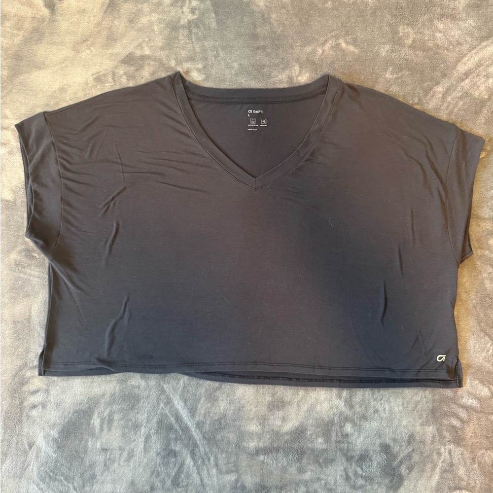 Black V-Neck Women's Top